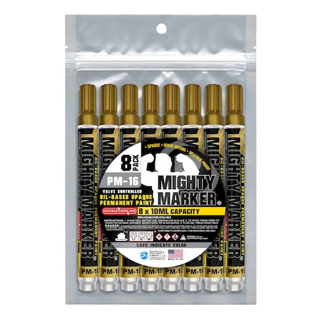 Mighty Marker PM-16 Bullet Tip, Gold Color Family, 8PK 08416